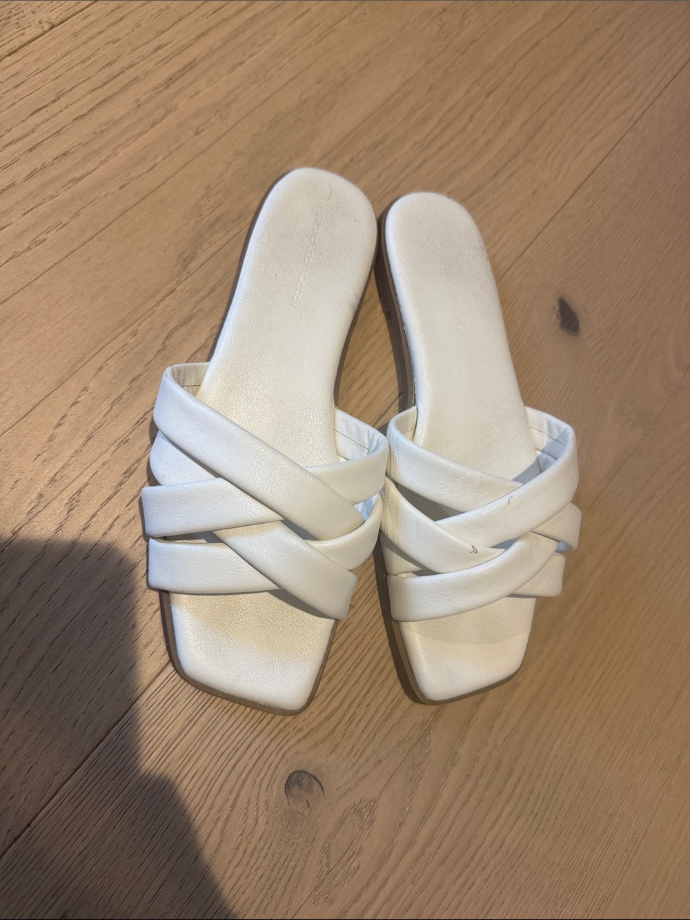 Women’s White Strappy Slide Sandals